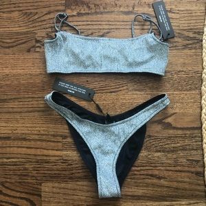 NWT Triangl Mica Silver Sparkle Bikini